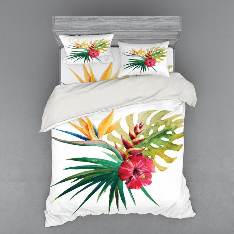 Ensemble de housse de couette en microfibre vert forêt, Housse de couette grand + 3 pièces supplémentair