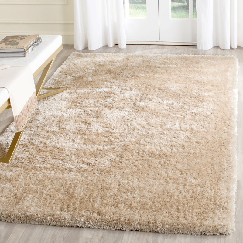 Arshika Toronto Shag Hand Tufted Performance Solid Color Rug, Rectangle 4' x 6'