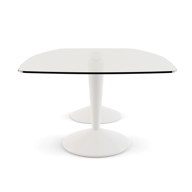 Seelinger Glass Top Dining Table, White