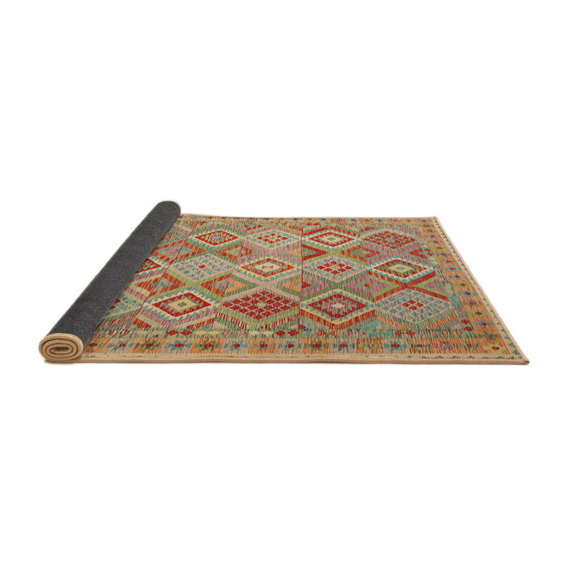 Tapis beige / brun / bleu Southwestern, Rond 3 pi