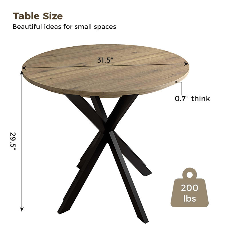 Table de salle à manger 31,5 po, Chêne