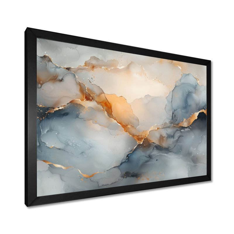 Amann - Abstract Wall Art, H 30 po x l 40 po, Cadre simple, Noir, noir, noir, noir