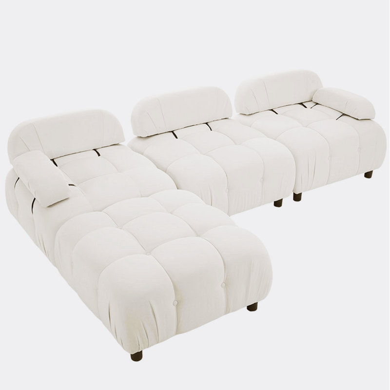Canapé modulaire rembourré 4 pièces Meahgan, Polyester beige