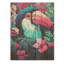 Toucans tropicaux roses et bleus - animal toucan sur bois-1847693068