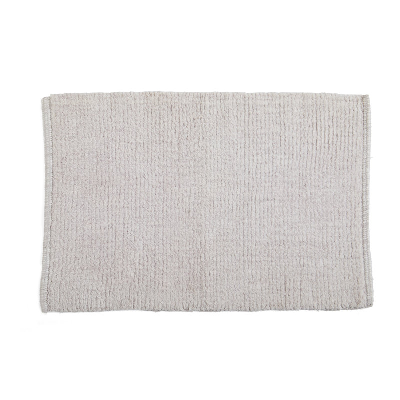 Cotton Blend Bath Rug, Gray