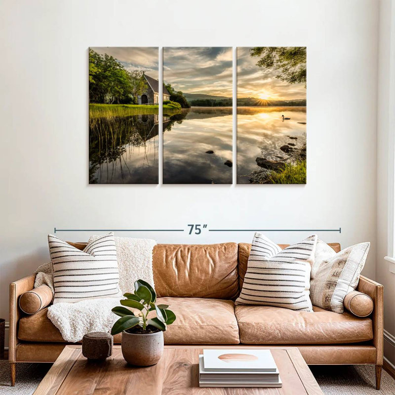 Adella Gougane Barra Lake Church Sunrise, H 36 po x l 57 po