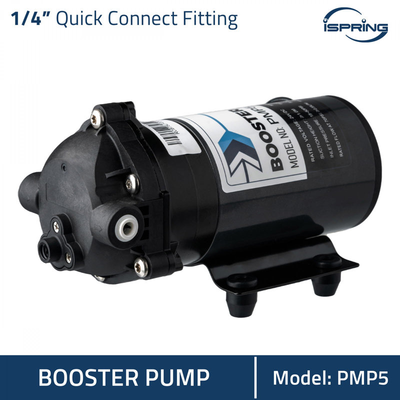 Pompe d'appoint iSpring PMP5 pour système de filtration d'eau par osmose inversée 75 GPD, 100 GPD, noir