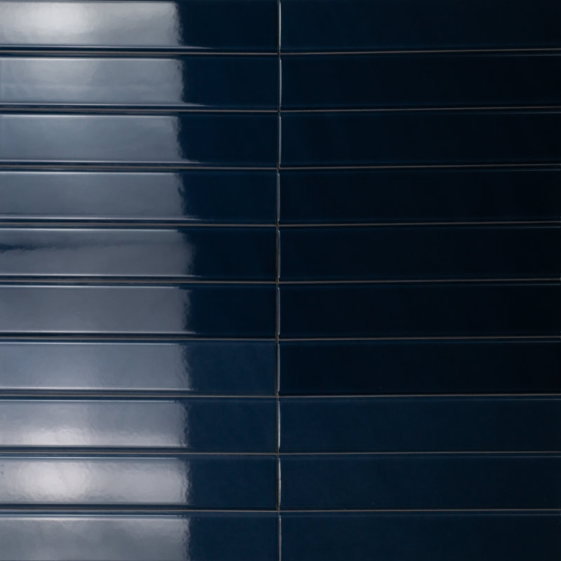 Tinte 2" x 10" Beveled Glossy Subway Italian Wall Tile, Lucido Blue