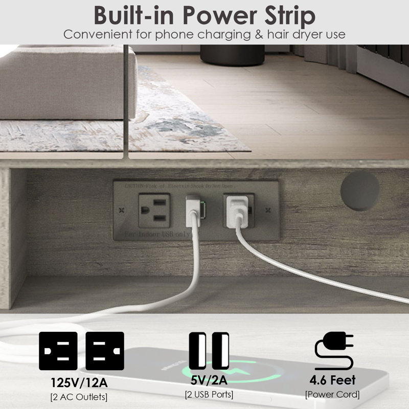 Tri-Fold Mirror Makeup Vanity Table with Lights