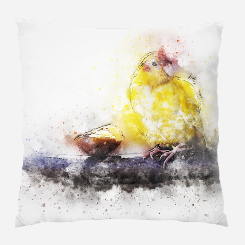 Coussin oiseau Wausau, Microsuède, Intérieur
