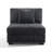 Upholstered Gray Faux Rabbit Fur Flannel Armless Chair with Pillow Back, Single Chair Module Part For Sectional Sofa-1643568152