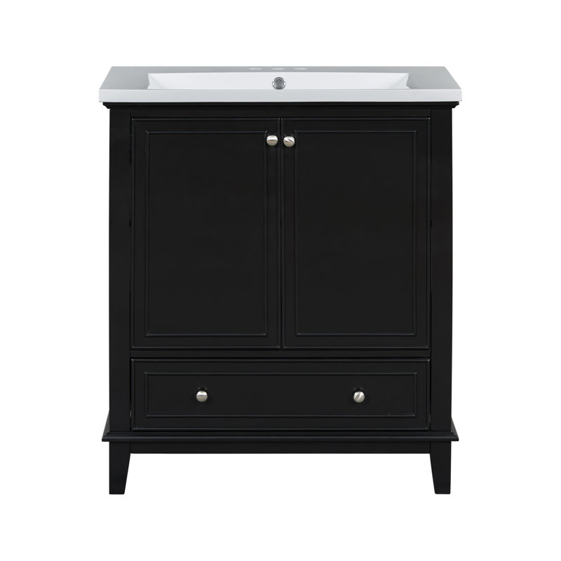 Meuble-lavabo 30 po avec lavabo, Noir