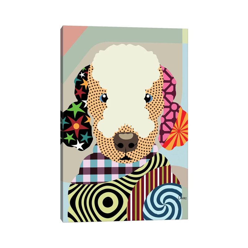 Bedlington Terrier by Lanre Studio - Wrapped Canvas Print, 20.32 cm H x 30.48 cm W