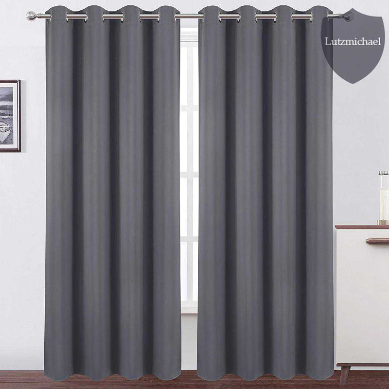Erfried Blackout Curtain Pair, Gray, 52" W x 95" L