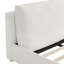 Grand lit plateforme tapissier avec deux coussins amovibles, tissu Boucle, blanc
