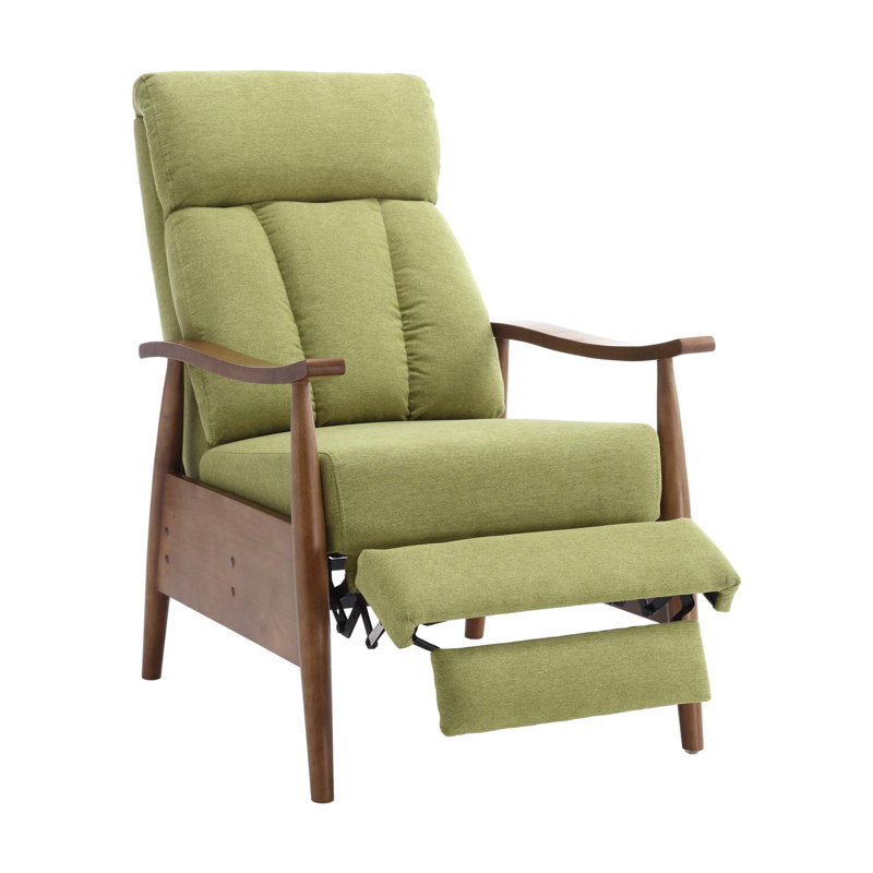 Fauteuil inclinable en tissu Solay, Lin vert olive