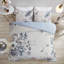 Housse de couette pour très grand lit / très grand lit 3 pièces - Style chic décontracté avec attrayant motif floral, combinaison de couleurs douces, comprend 1 et 2 taies décoratives, attaches de coin à fermeture à boutons, literie en coton à motif de fleurs délicates