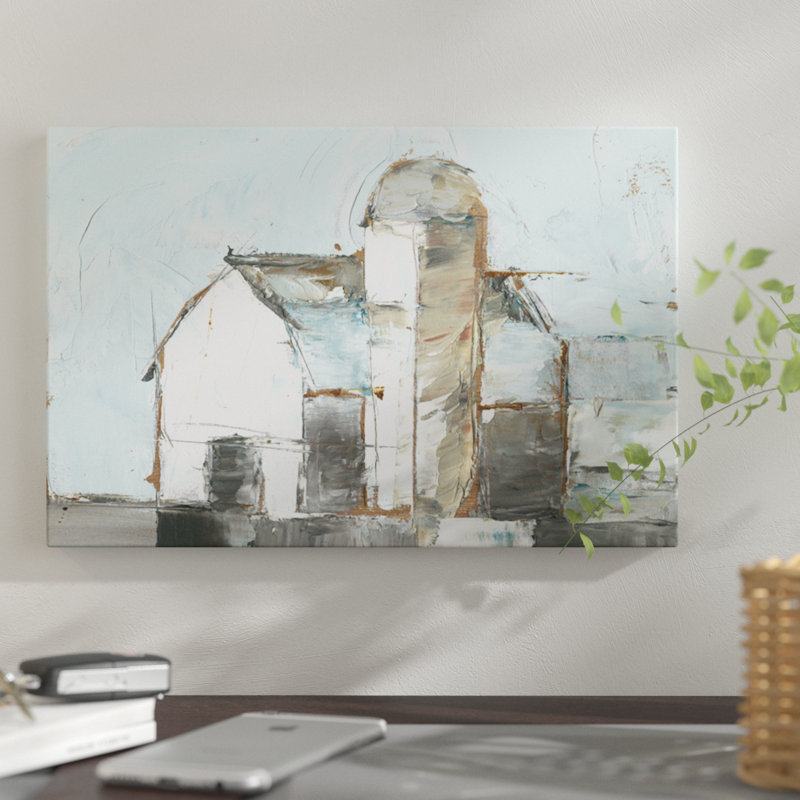 «Barn & Silo I», reproduction sur toile, H 8 po x l 12 po x P 0,75 po, Toile tendue, Pas de tapis