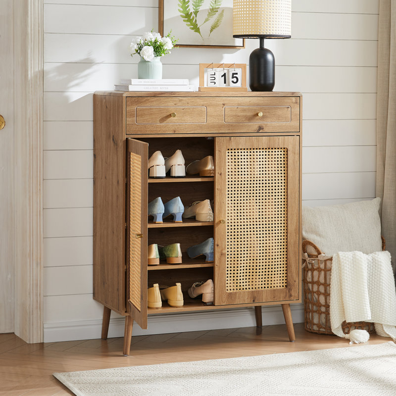 20 Pair Shoe Storage Cabinet, Brown