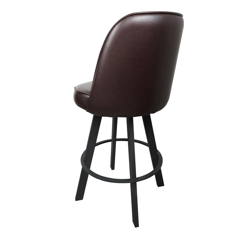 Ensemble de 2 tabourets de bar pivotants avec siège en métal et siège de bar pivotant commercial - assemblage requis, Brun