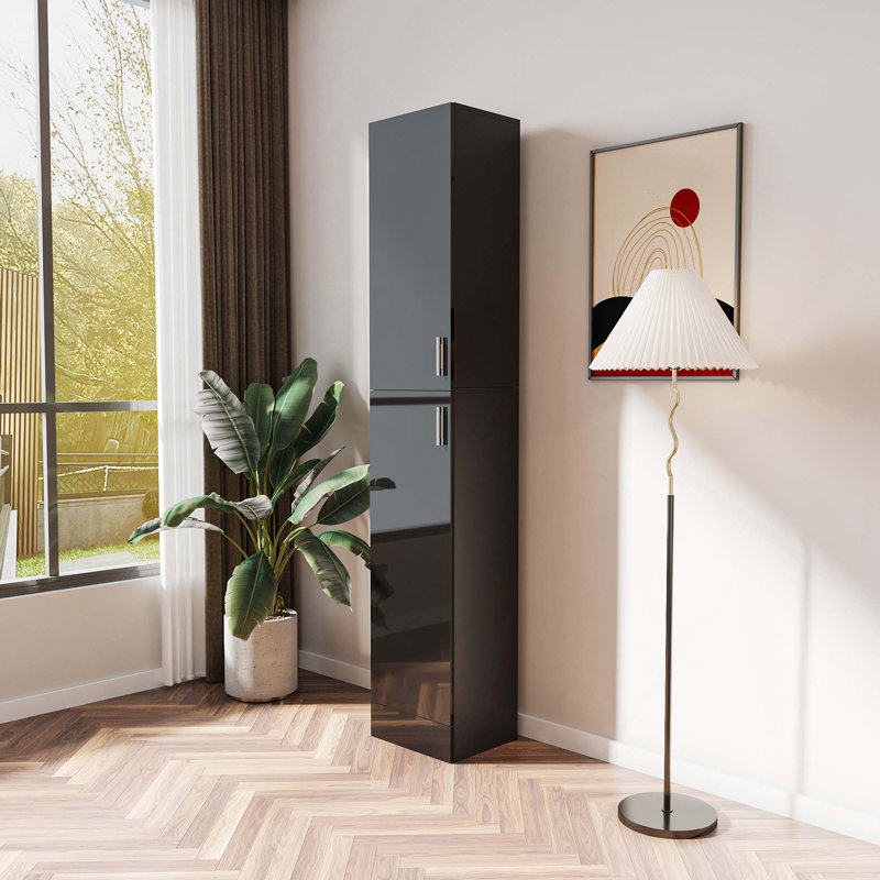 Armoire de rangement autoportante avec tablettes et portes non réglables pour une organisation polyvalente dans plusieurs pièces