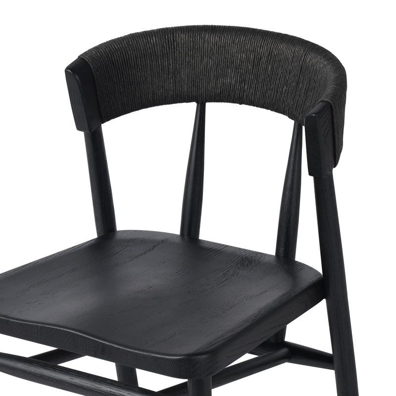 Buxton Solid Wood Bar Stool, Black, Counter Stool (26" Seat Height)