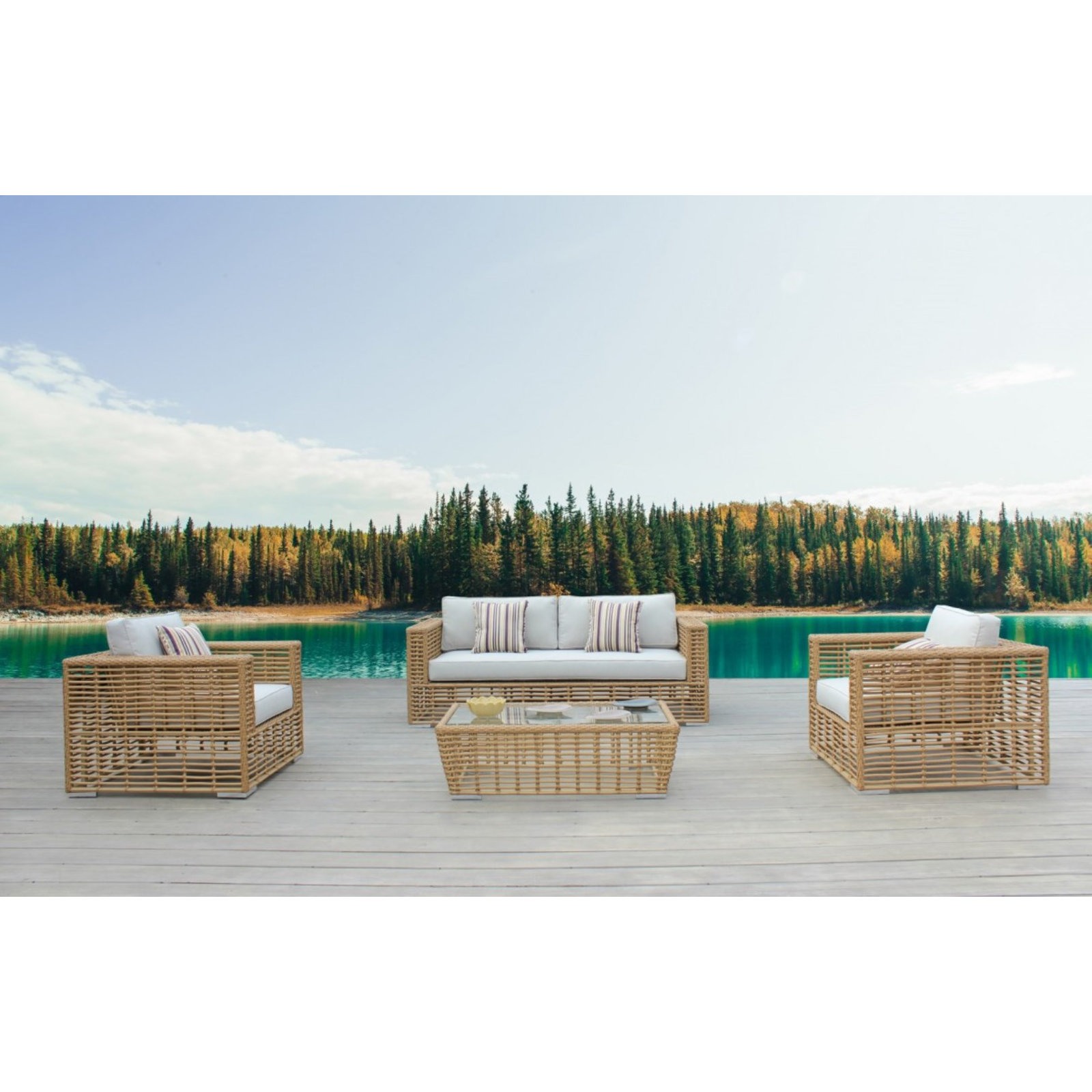 GEMMA 76.8'' Wide Patio Sofa with Cushions