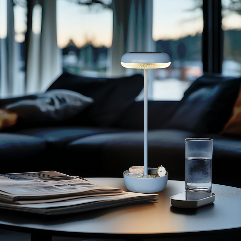 Lampe de table d'extérieur en métal 13,75 po Aluna, Bleu