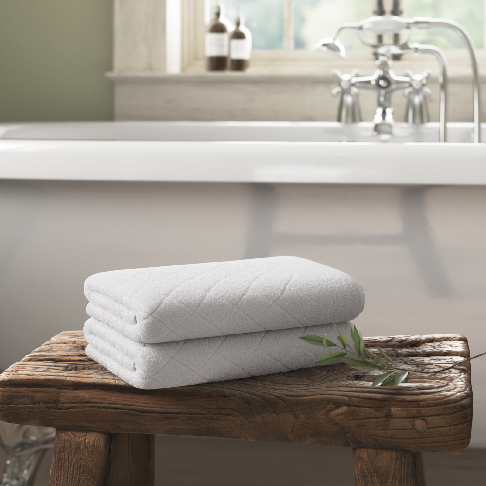Turkish Cotton Bath Sheet Set, White