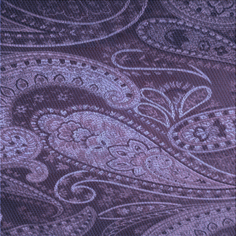 Tapis bleu / violet Paisley, Carré 8 pi