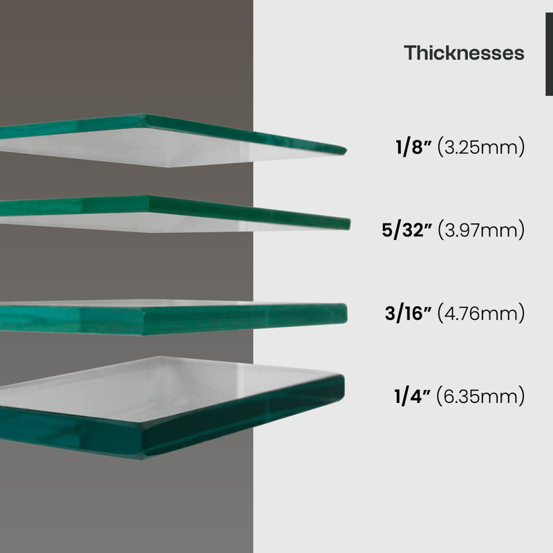 Ayimna Glass Floating Shelf with Adjustable Shelves, 0.37" H x 36" W x 4.75" D