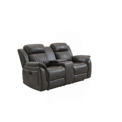 GREY CONSOLE RECLINING LOVESEAT