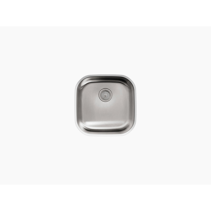 Undertone 19-5/8" L x 19-5/8" W x 9-3/4" Extra-Large Rounded Under-Mount Single-Bowl Kitchen Sink