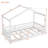 Wood House Bed Frame With Fence, Sturdy Pine Construction, Playful Design-123857057-123857056