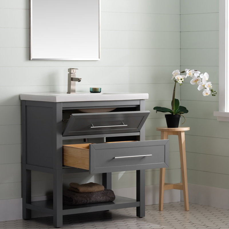 Ensemble de meuble-lavabo simple 30 po Bickley, gris