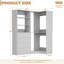 Armoire de rangement d'angle pour garde-manger de coin avec 4 tiroirs, tablettes ouvertes et tringles de suspension, système d'organisation de nourriture modulaire 2 pièces-129191602