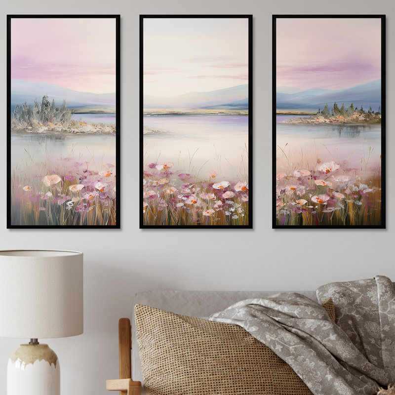 «Meadow Smog Charm», ensemble d'art sur toile Meadow, Cadre flottant noir, H 40 po x l 60 po x P 1 po