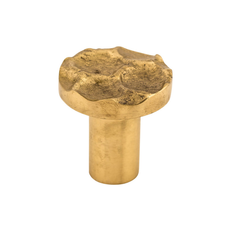Cobblestone 1 1/8" Diameter Round Knob, 1 1/8" Knob Diameter, Brass