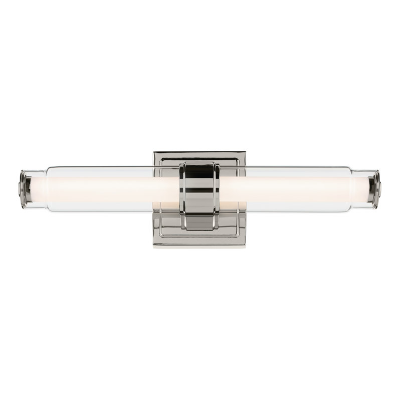 18.5" Linear Bath Bar Small LED with Clear Glass, Polished Nickel