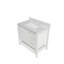 Ensemble de meuble-lavabo moderne de 37 po avec plateau en marbre de Carrare blanc, armoire de salle de bain multifonctionnelle avec portes et tiroir, cadre solide et panneau de fibres à densité moyenne (trois trous de robinet)