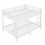 Grand lit superposé en métal pour adultes et adolescents, conception robuste et peu encombrante avec réduction du bruit, sans sommier tapissier, blanc