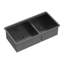 Évier de cuisine à double cuve (60/40) à double cuve - 36 po x 19 po x 10 po noir bronze industriel avec deux cuves profondes de 10 po