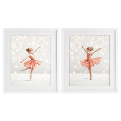 «Dancers In The Light», ensemble de 2 impressions encadrées sous verre, design par Christine Simpson Art