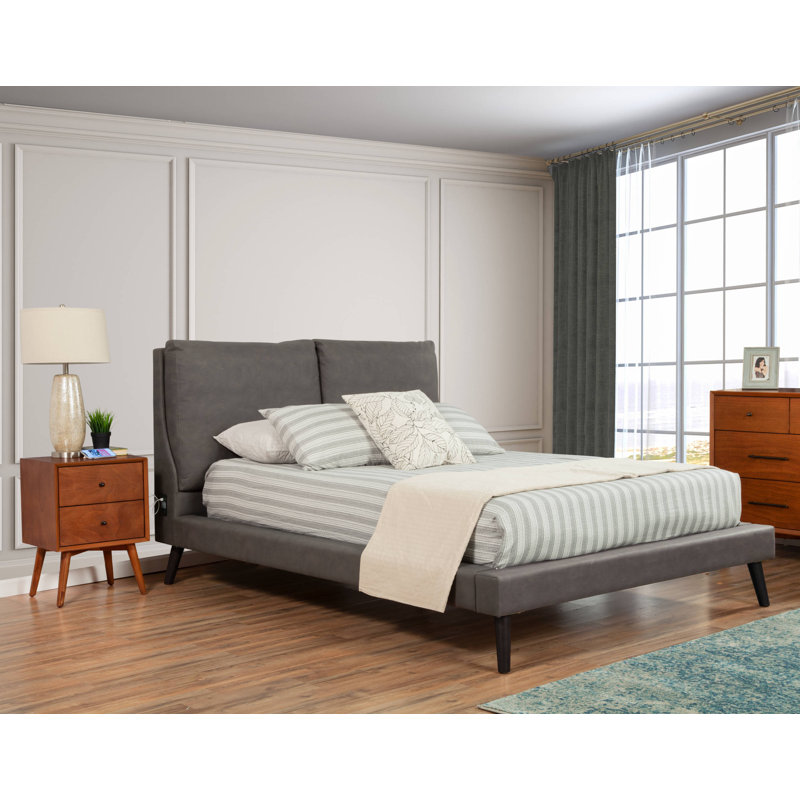 Oman Upholstered Panel Bed, Queen