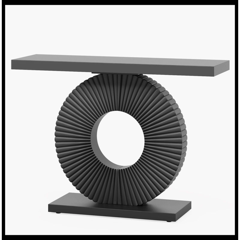 Canapé moderne en bois avec base géométrique, Noir