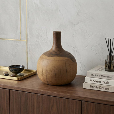 Pièce de décor en forme de vase 11 "en bois
