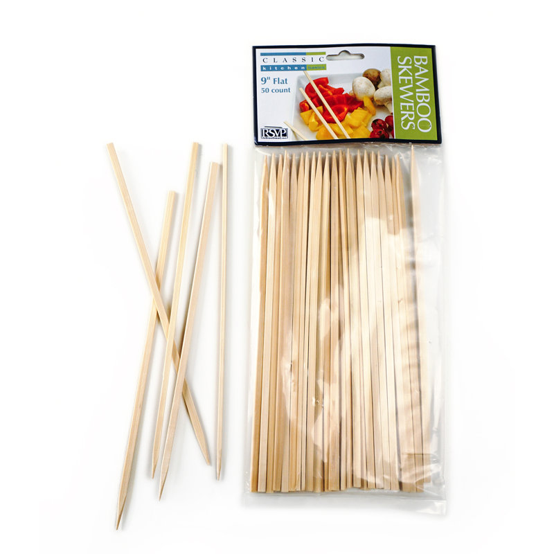 Wood Skewers And Shish Kebabs, 9" Height