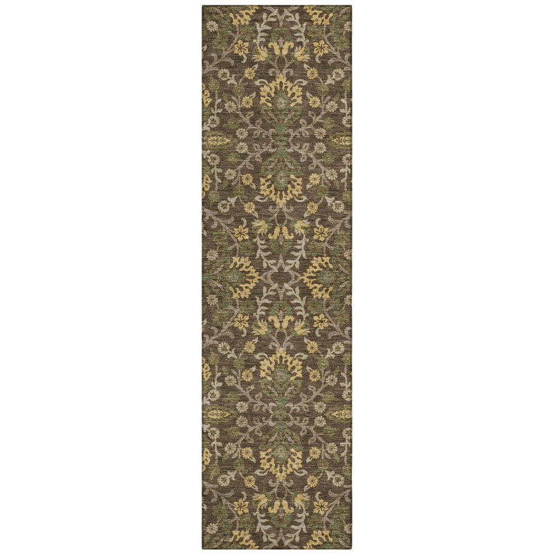 Machine Washable Indoor/Outdoor Chantille ACN2634 Global Rug, 2'3" x 7'6" Runner, Chocolate