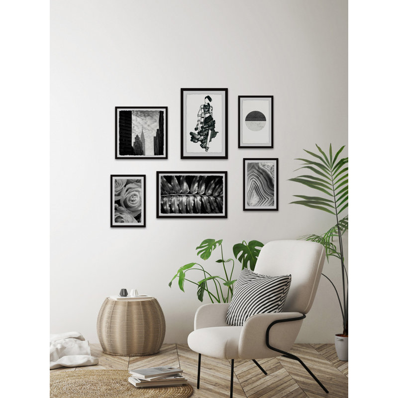 Allessio " Rhythmic Wonders " 6 Piece Art Black and White Photography Set