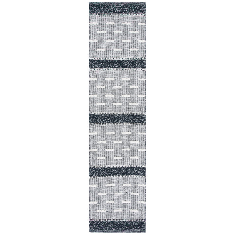 Donnelly Hand Woven Cotton Striped Rug, Runner 2'3" x 9'